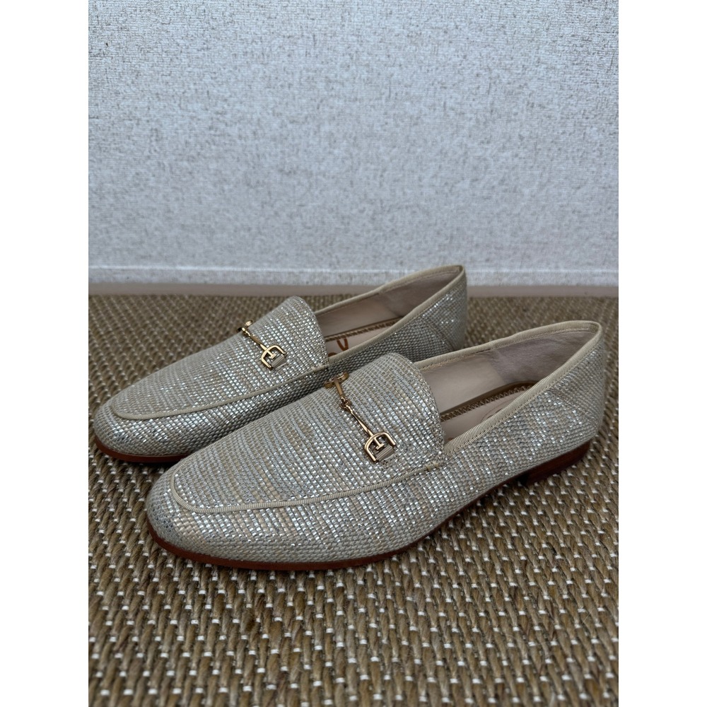 Sam Edelman Loraine Bit Loafer Size 10 Silver Metallic Woven